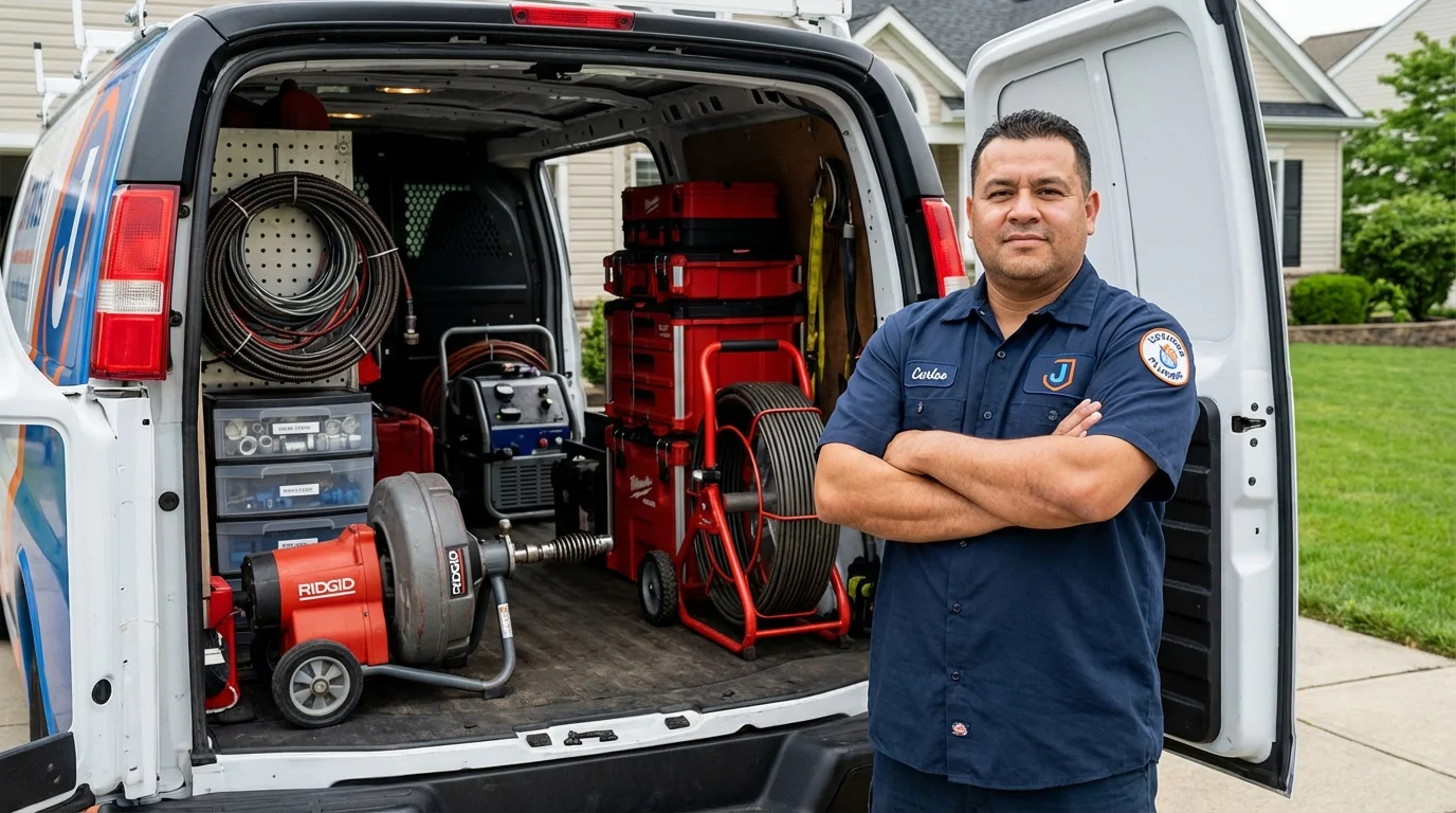 Professional drain cleaning equipment and Johns Plumbing LLC plumber in Carey